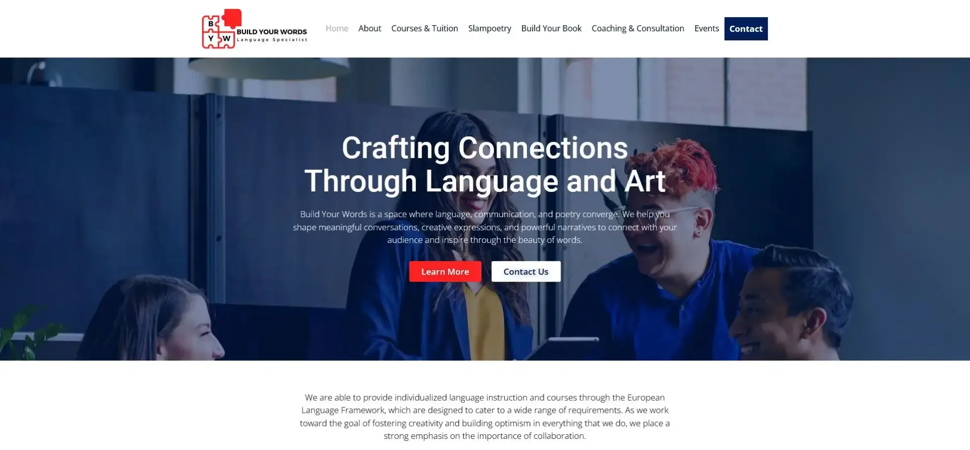 Build Your Words website